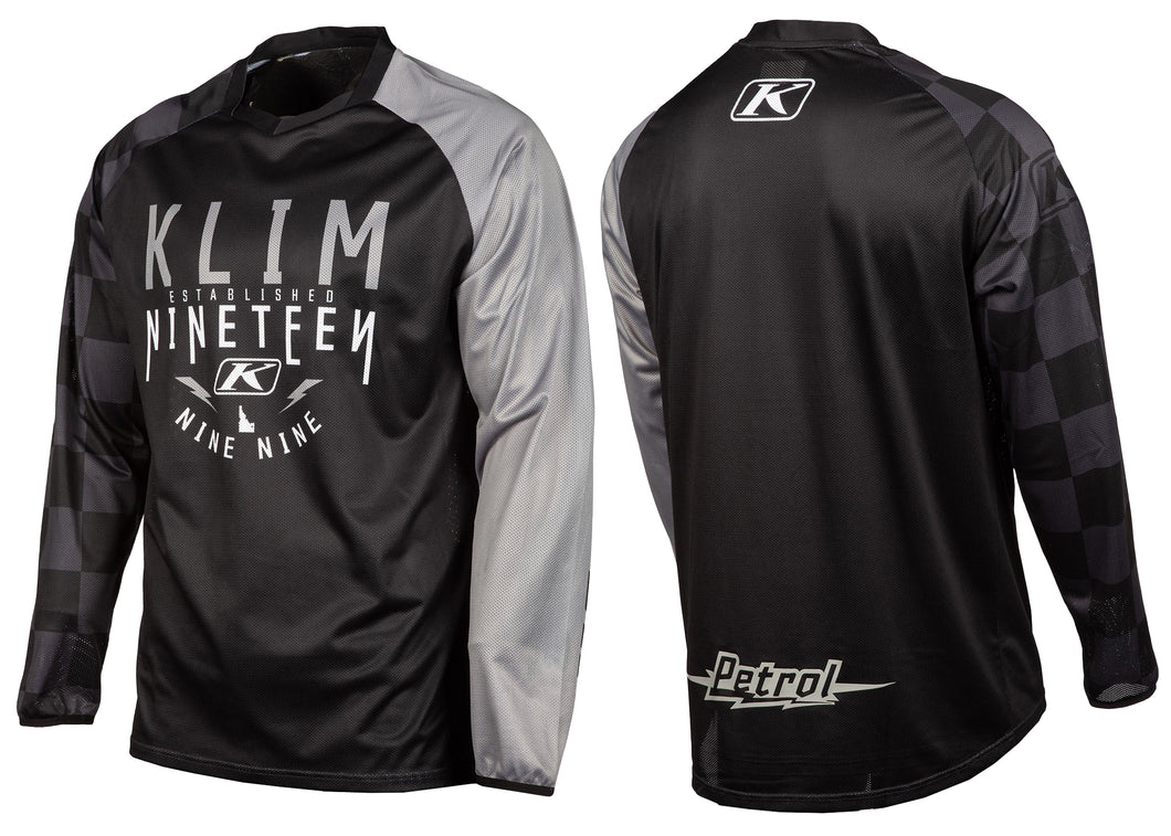 KLIM Petrol Off Road Motorcycle Jersey Checkered Black Potters Clay