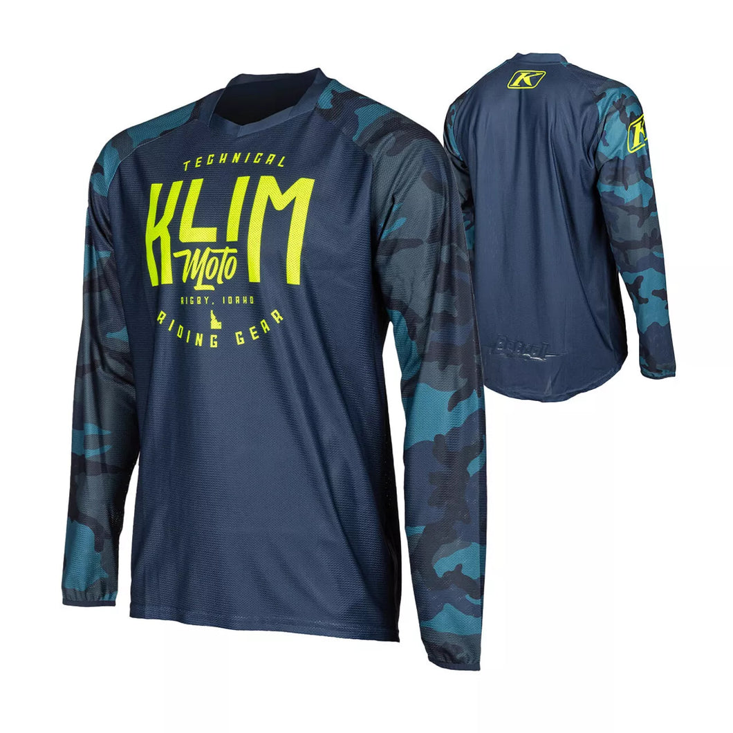 Klim Petrol Off Road Motorcycle Jersey Vivid Blue Camo